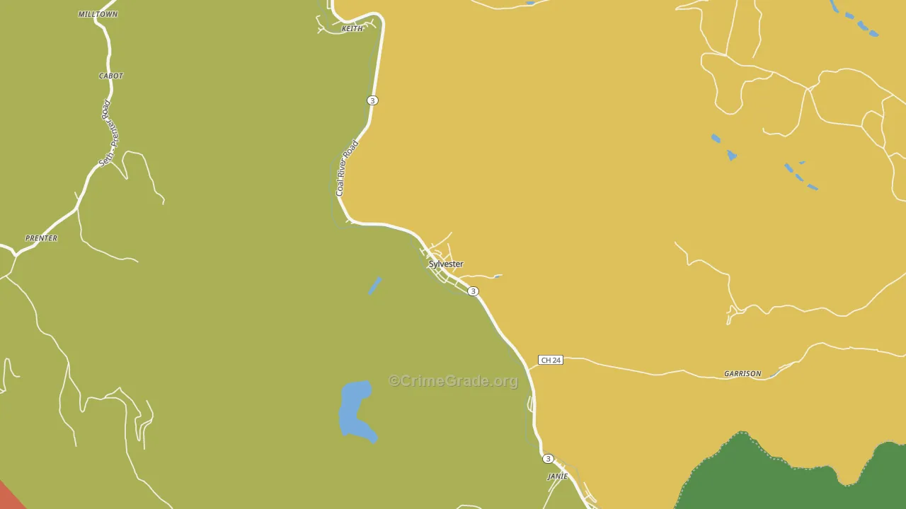 25193, WV Map of Vehicle Theft Rates