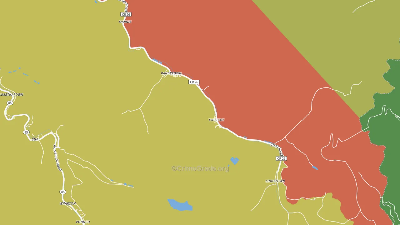 25204, WV Map of Vehicle Theft Rates