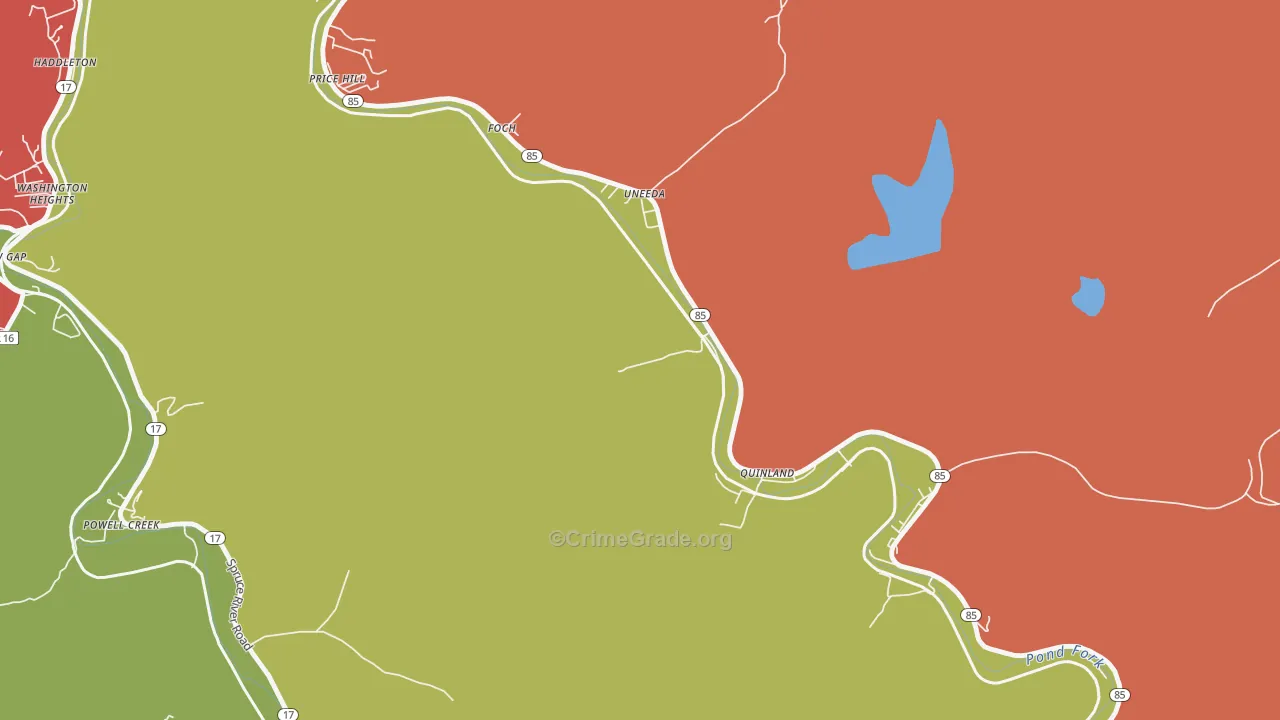 25205, WV Map of Vehicle Theft Rates