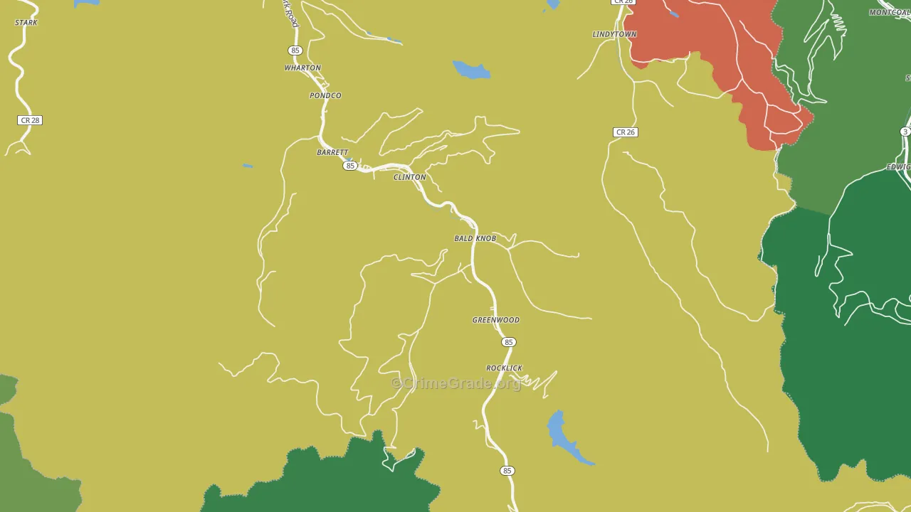 25208, WV Map of Vehicle Theft Rates