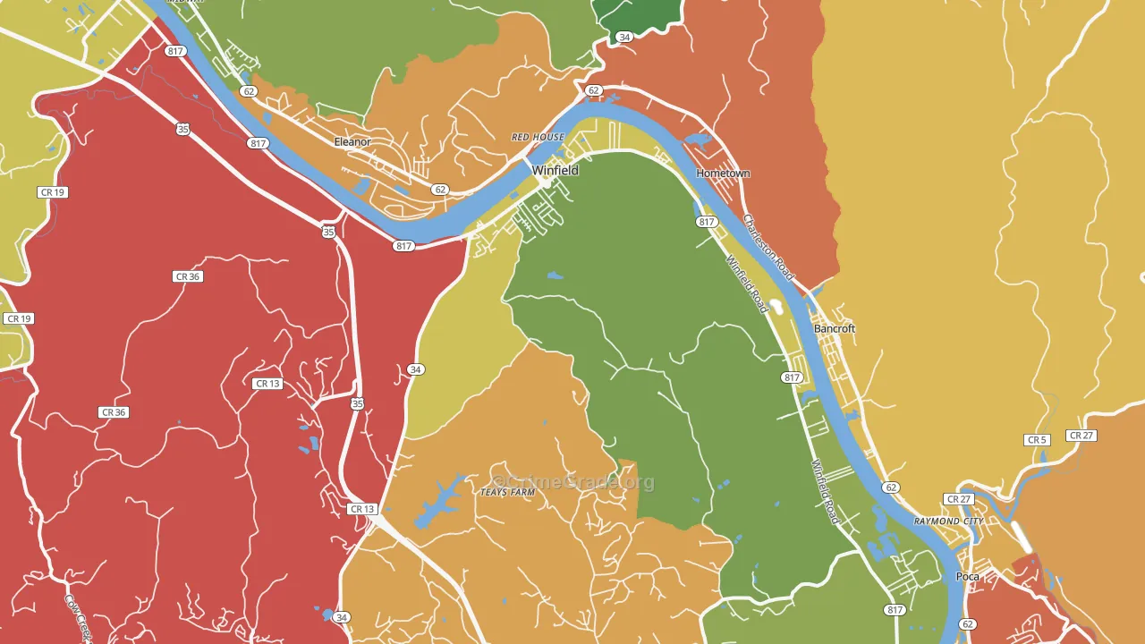 25213, WV Map of Vehicle Theft Rates
