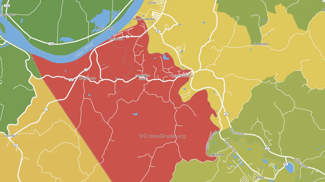 25239, WV Map of Vehicle Theft Rates