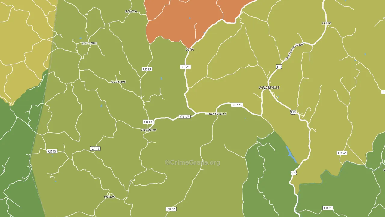 25243, WV Map of Vehicle Theft Rates
