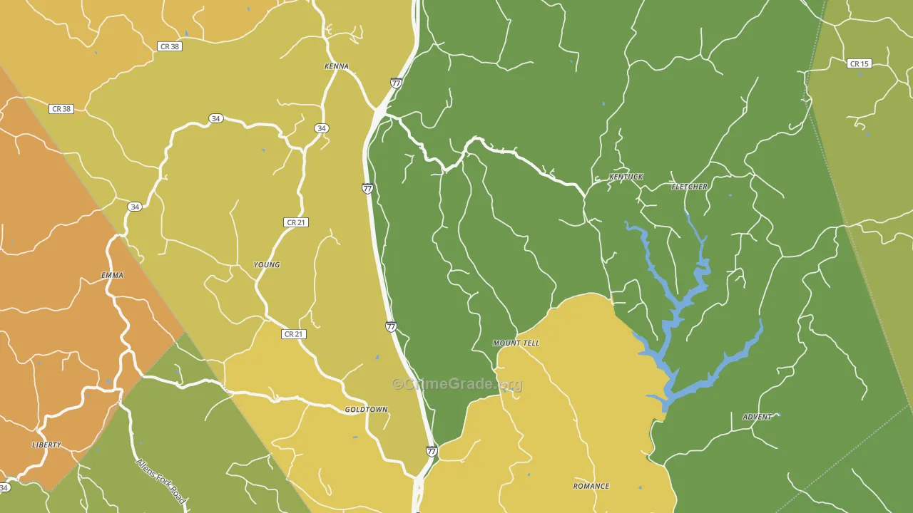25248, WV Map of Vehicle Theft Rates