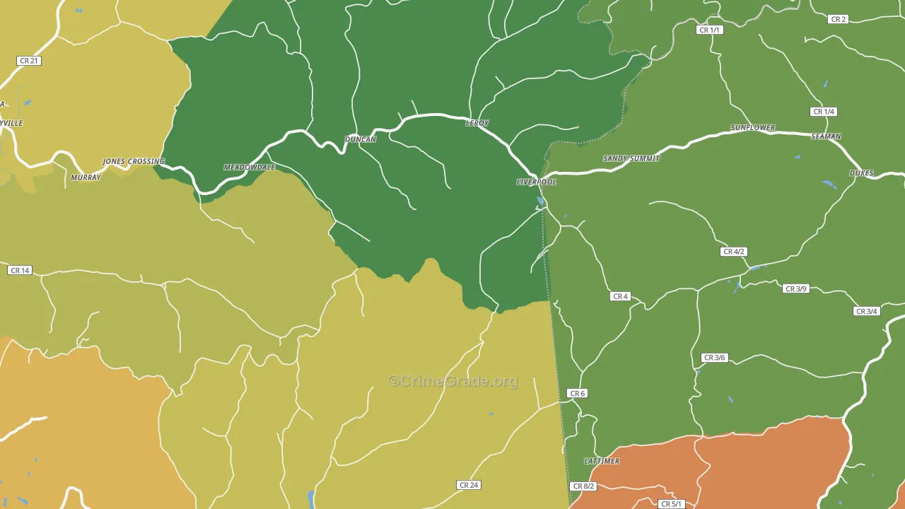 25252, WV Map of Vehicle Theft Rates