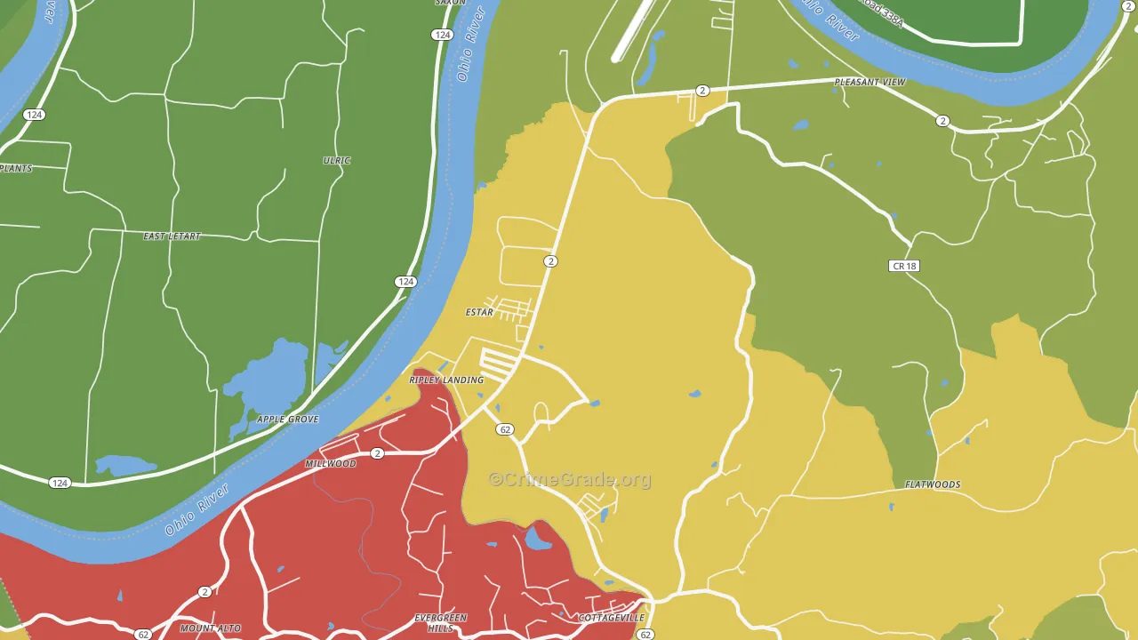 25262, WV Map of Vehicle Theft Rates