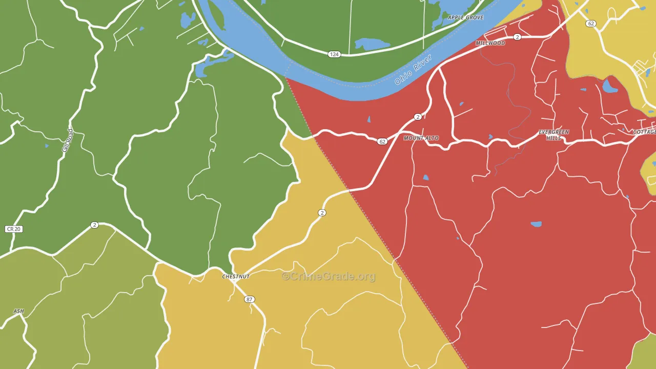 25264, WV Map of Vehicle Theft Rates