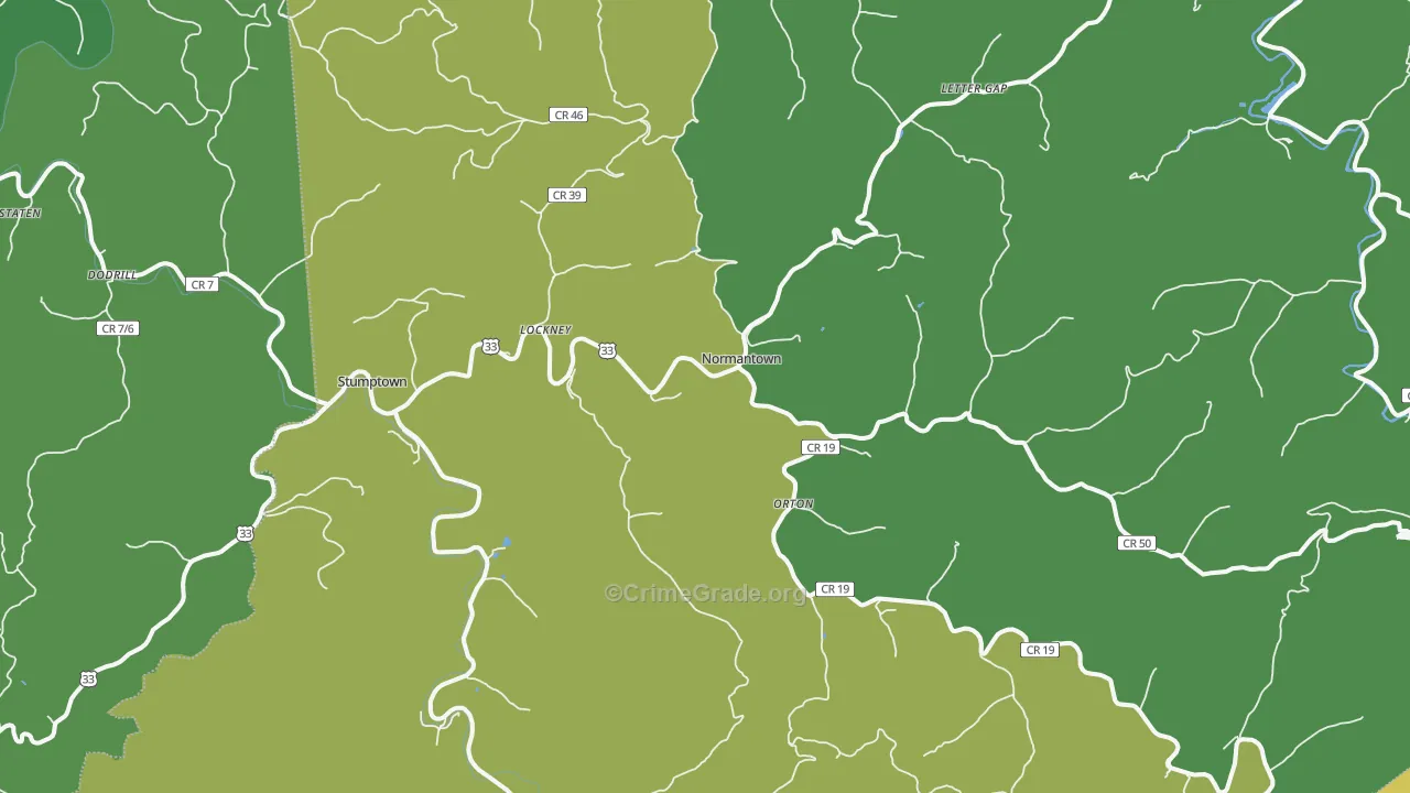 25267, WV Map of Vehicle Theft Rates