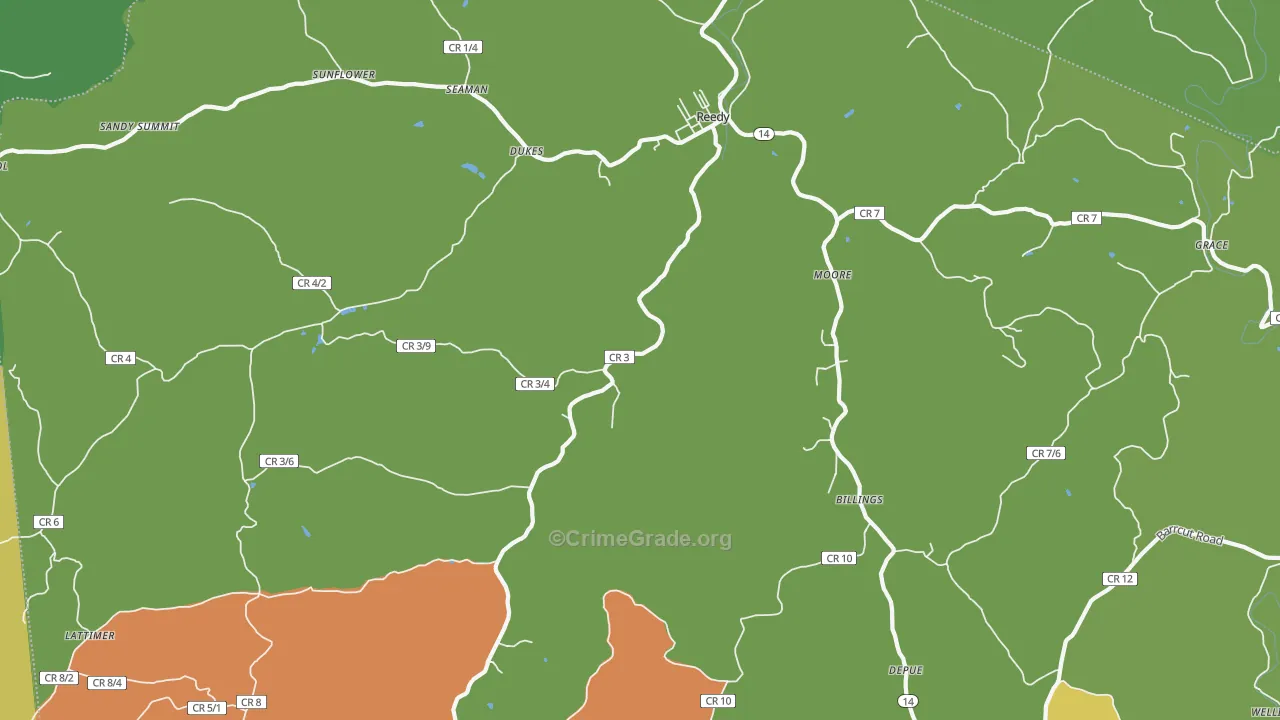 25270, WV Map of Vehicle Theft Rates