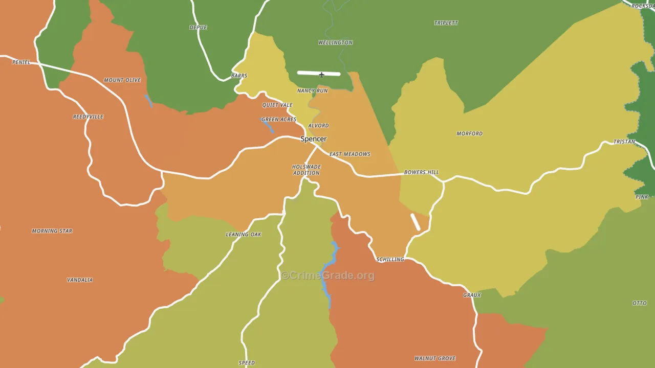 25276, WV Map of Vehicle Theft Rates