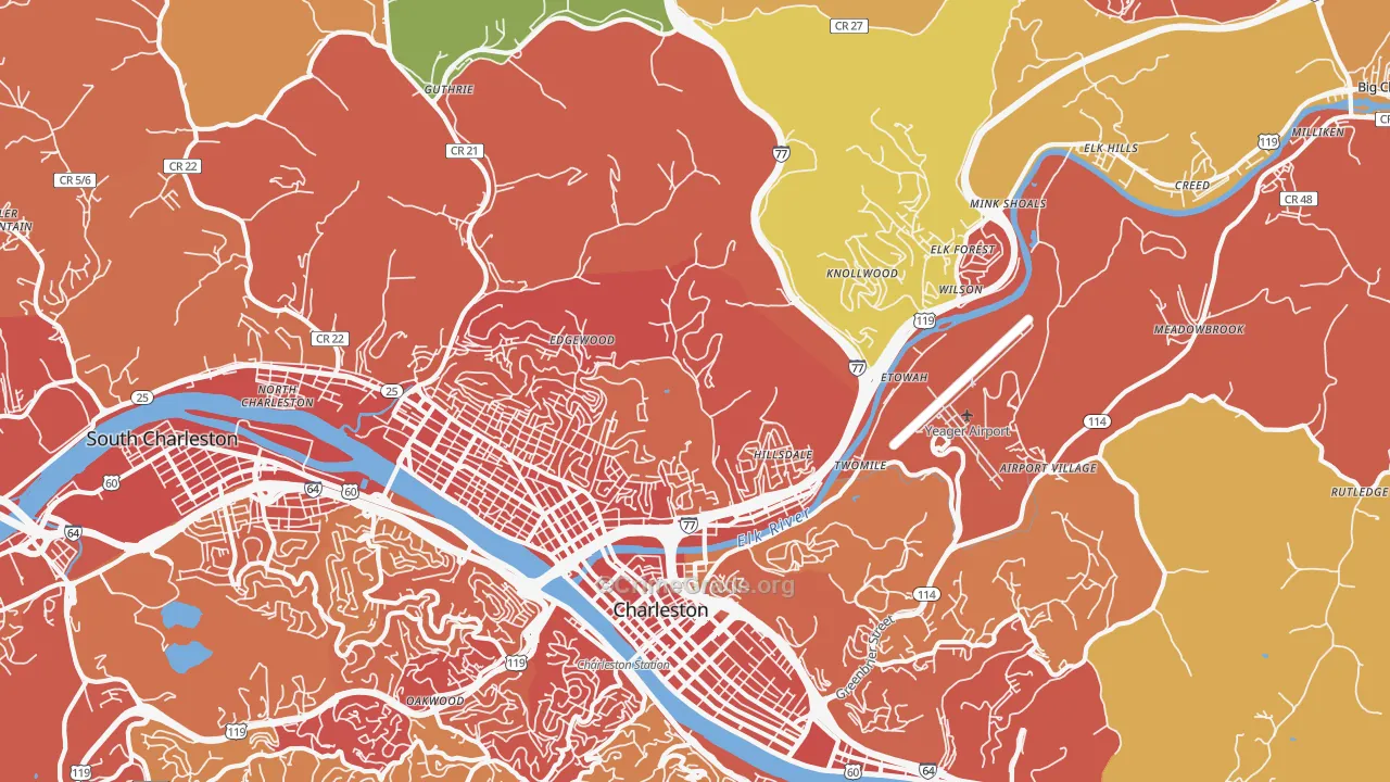 25302, WV Map of Vehicle Theft Rates