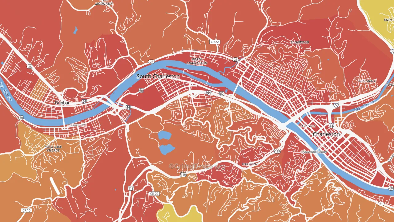 25303, WV Map of Vehicle Theft Rates