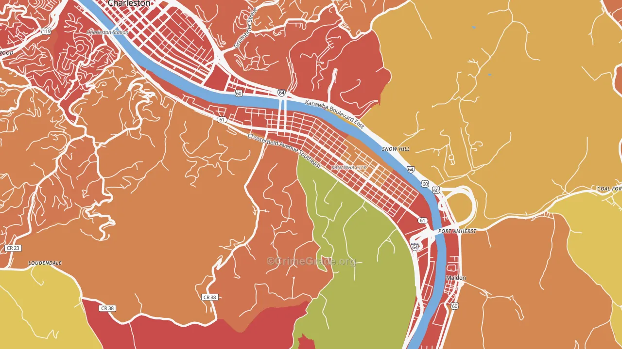 25304, WV Map of Vehicle Theft Rates