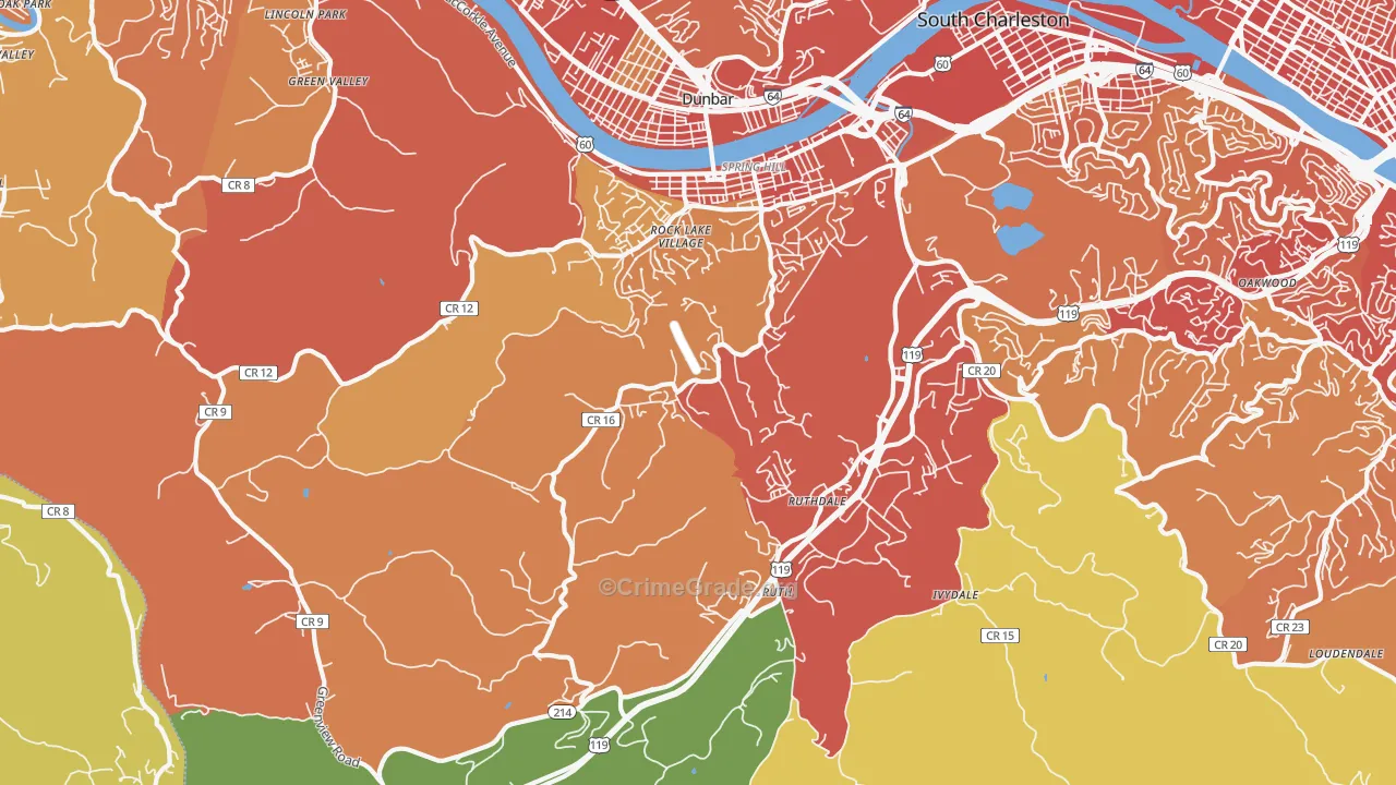 25309, WV Map of Vehicle Theft Rates