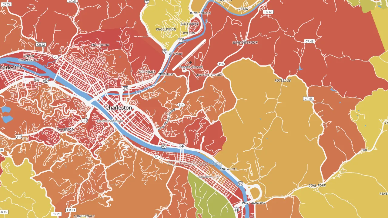 25311, WV Map of Vehicle Theft Rates