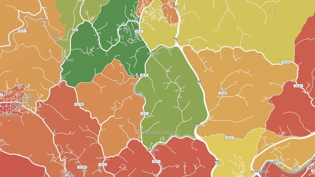 25312, WV Map of Vehicle Theft Rates