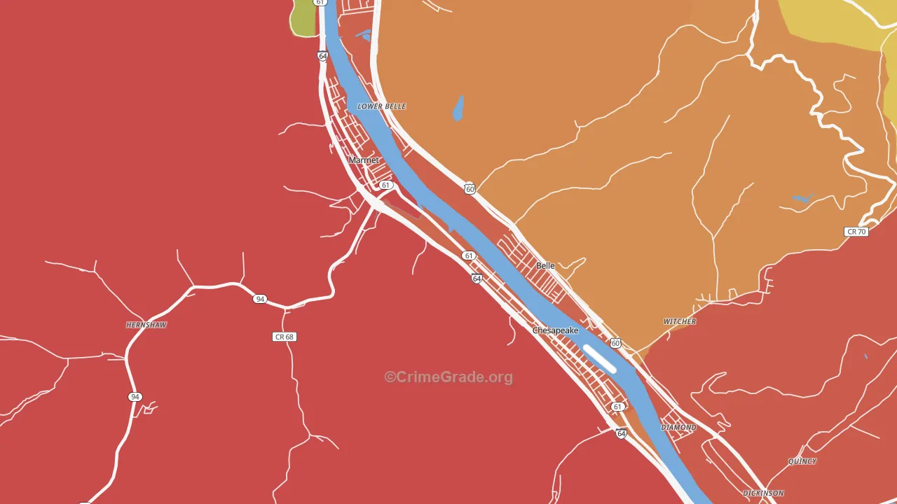 25315, WV Map of Vehicle Theft Rates