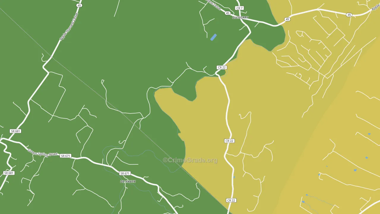 25421, WV Map of Vehicle Theft Rates