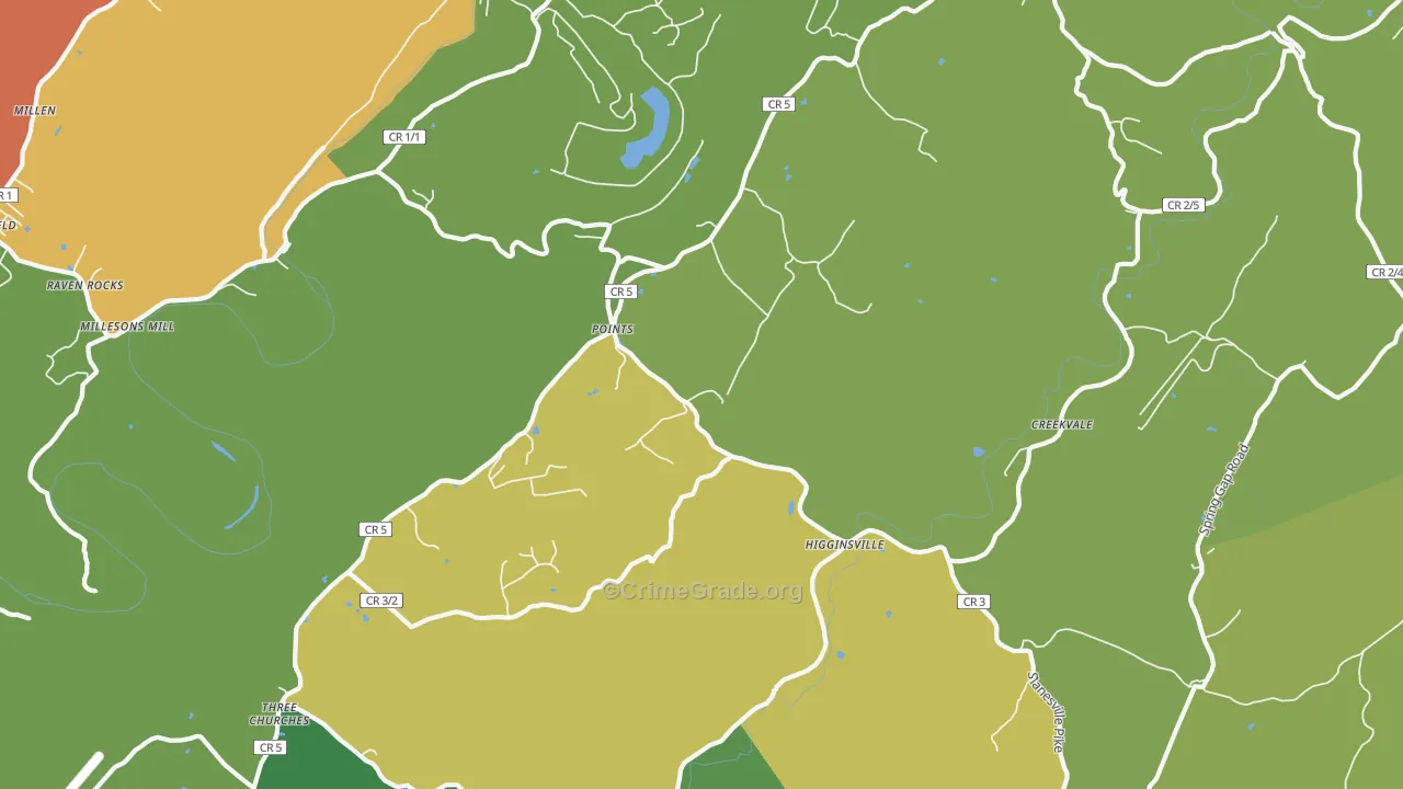 25437, WV Map of Vehicle Theft Rates