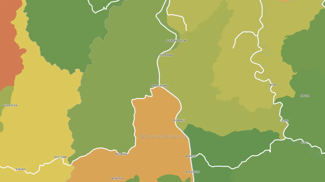 25506, WV Map of Vehicle Theft Rates