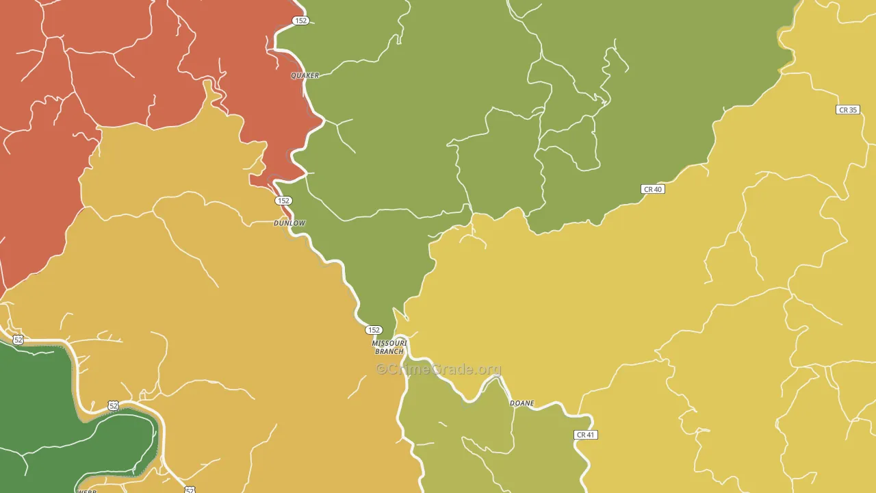 25511, WV Map of Vehicle Theft Rates