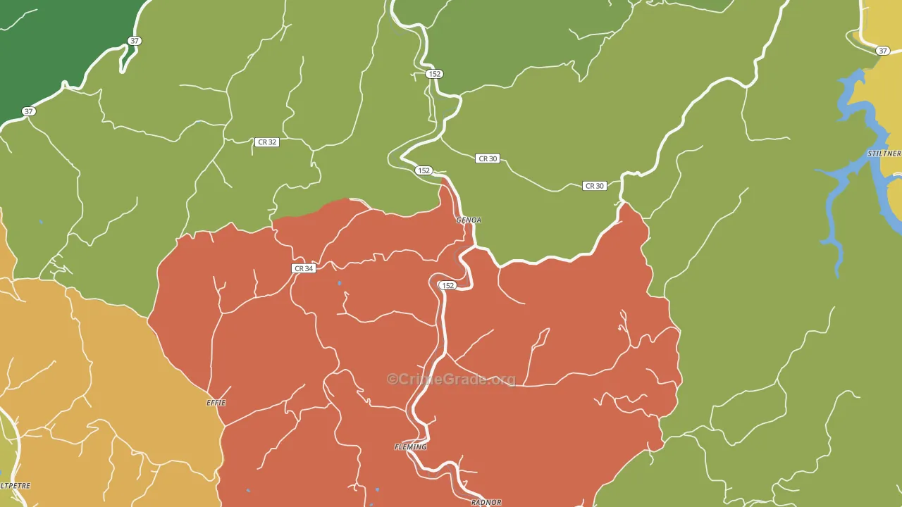 25517, WV Map of Vehicle Theft Rates