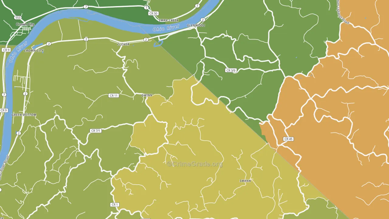 25520, WV Map of Vehicle Theft Rates