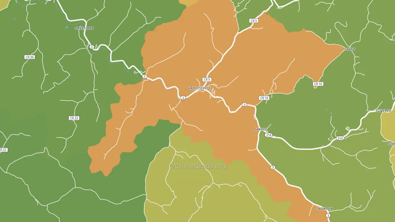 25521, WV Map of Vehicle Theft Rates