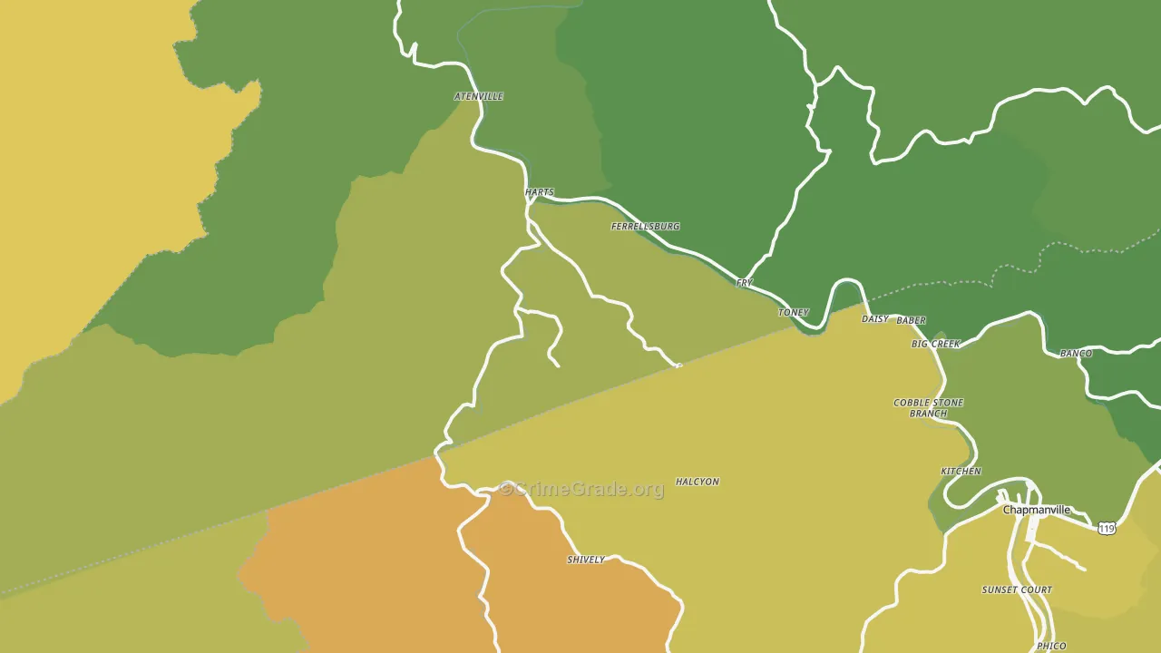 25524, WV Map of Vehicle Theft Rates