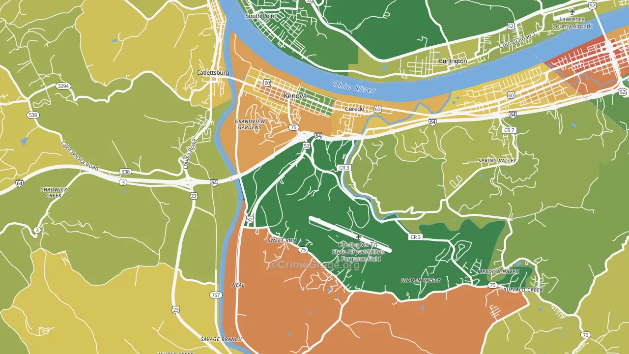 25530, WV Map of Vehicle Theft Rates