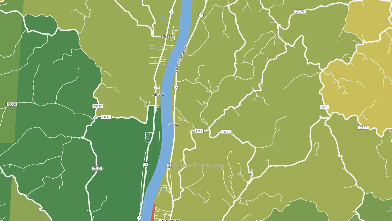 25537, WV Map of Vehicle Theft Rates