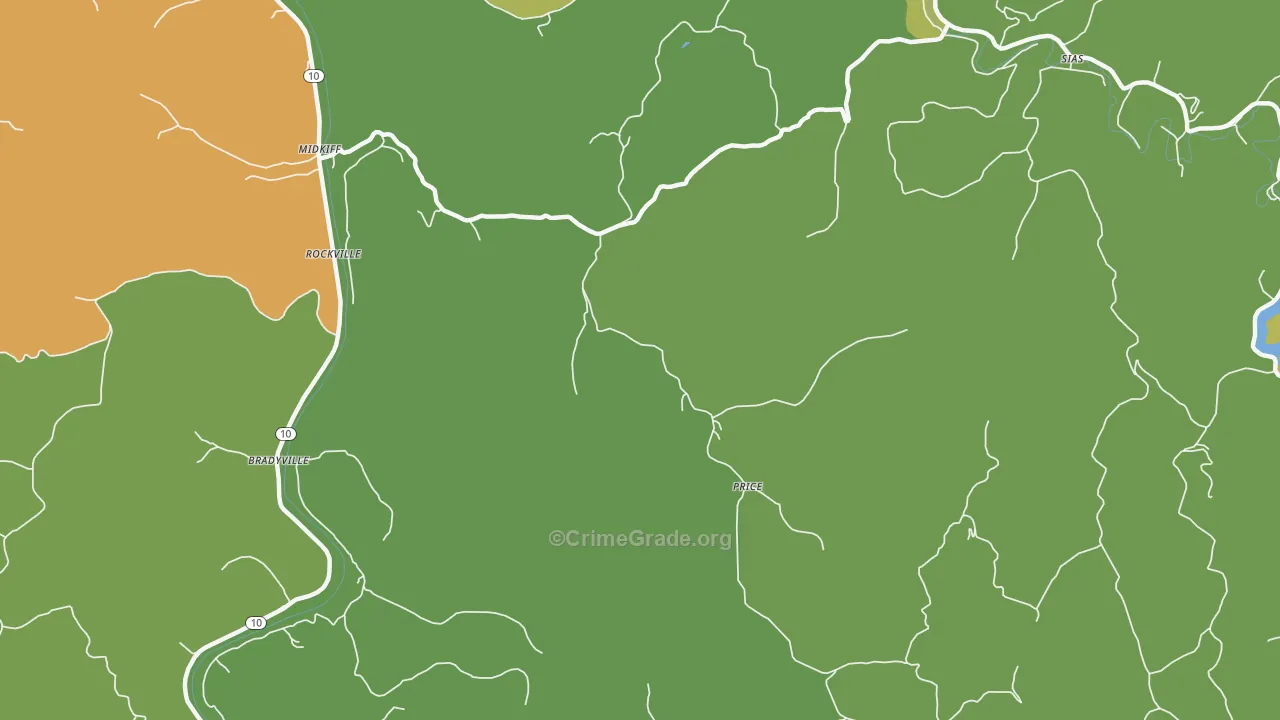 25540, WV Map of Vehicle Theft Rates