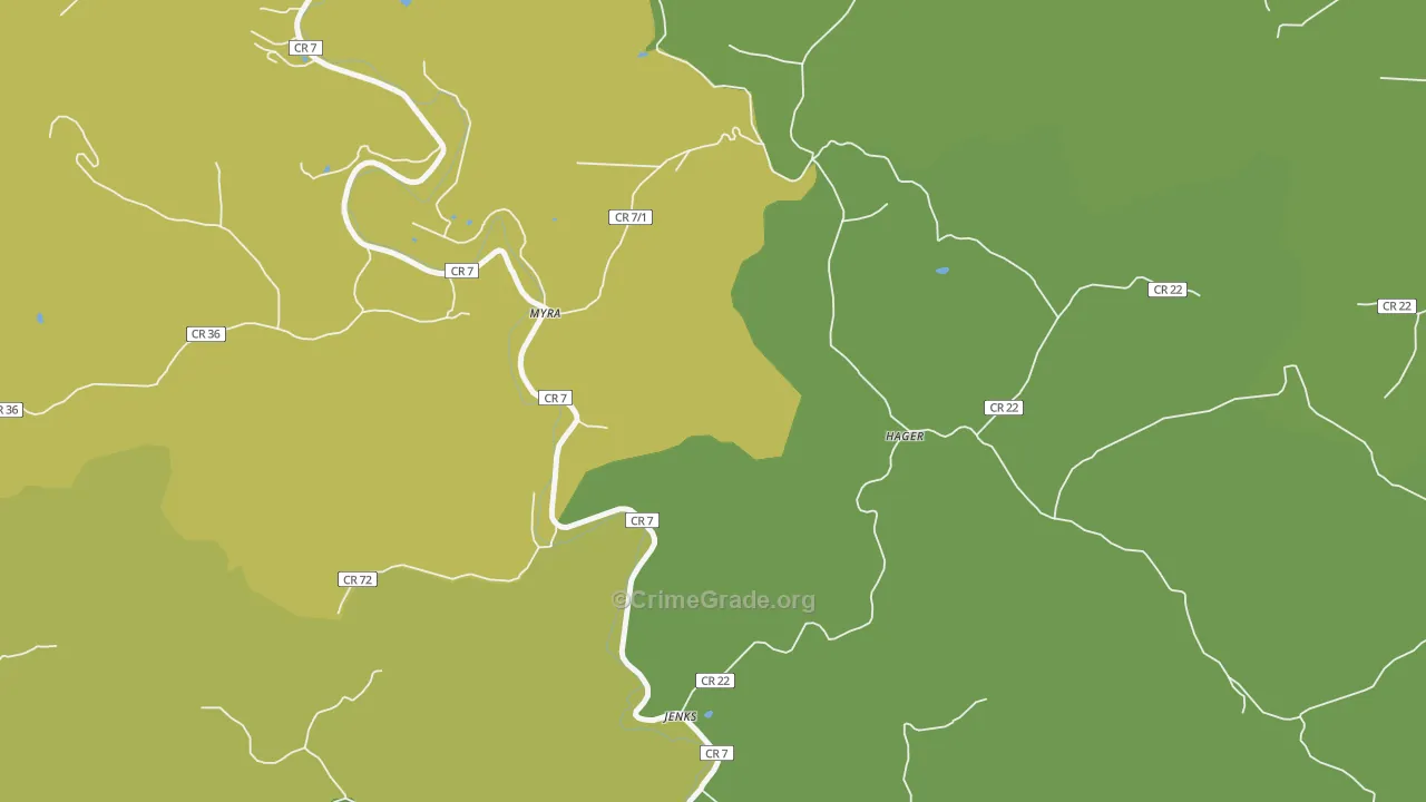 25544, WV Map of Vehicle Theft Rates