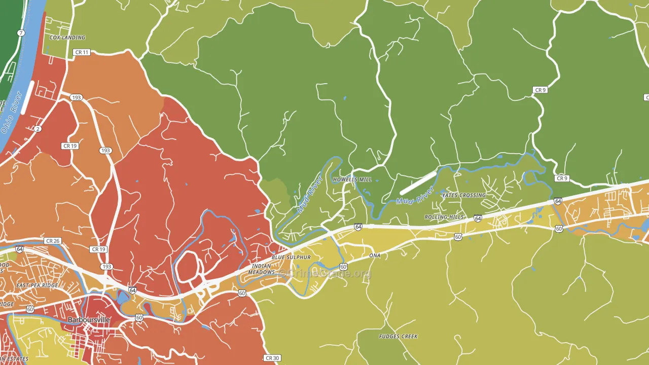 25545, WV Map of Vehicle Theft Rates