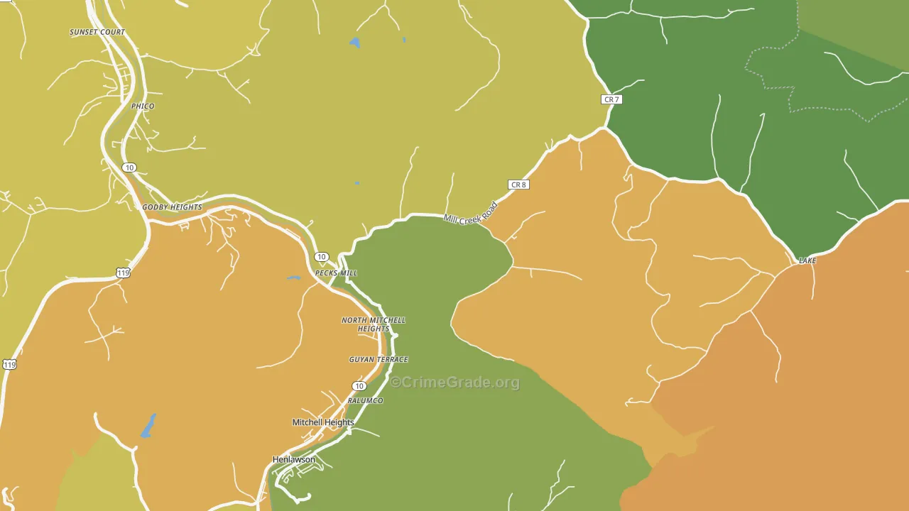 25547, WV Map of Vehicle Theft Rates