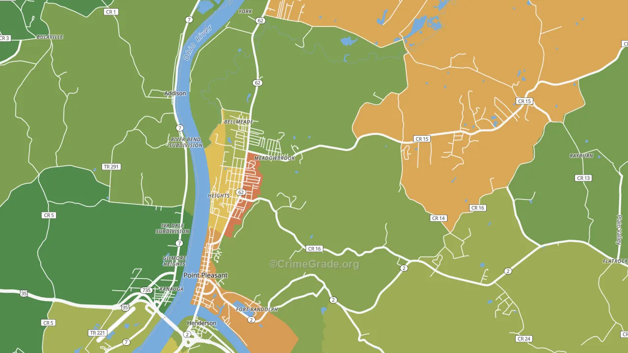 25550, WV Map of Vehicle Theft Rates