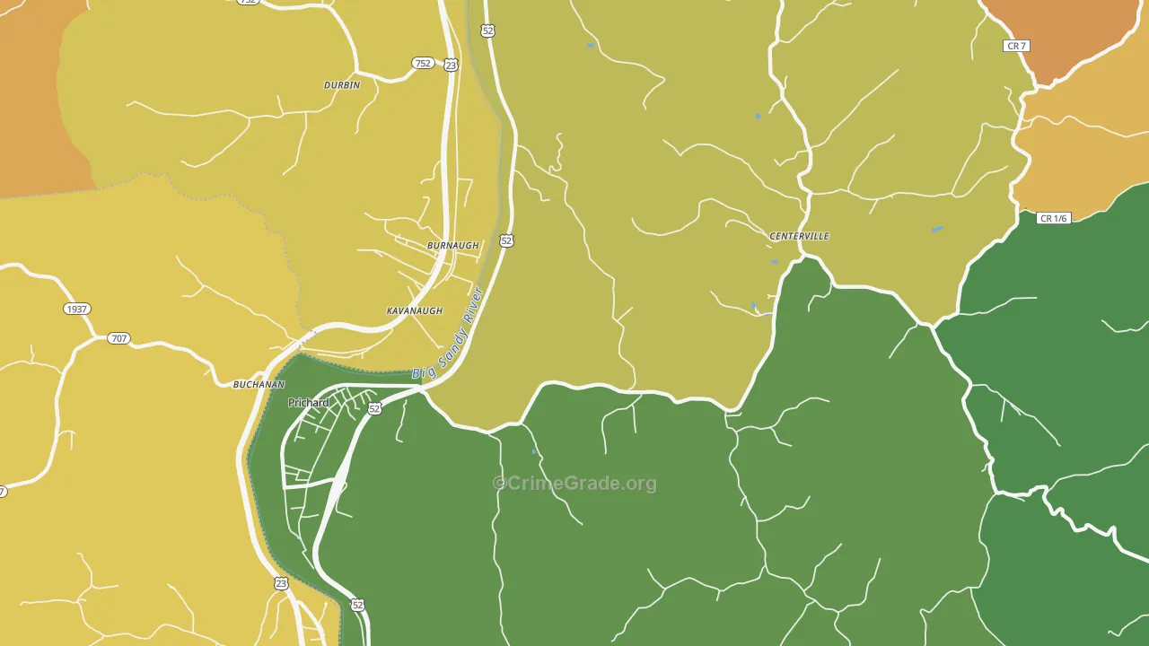 25555, WV Map of Vehicle Theft Rates