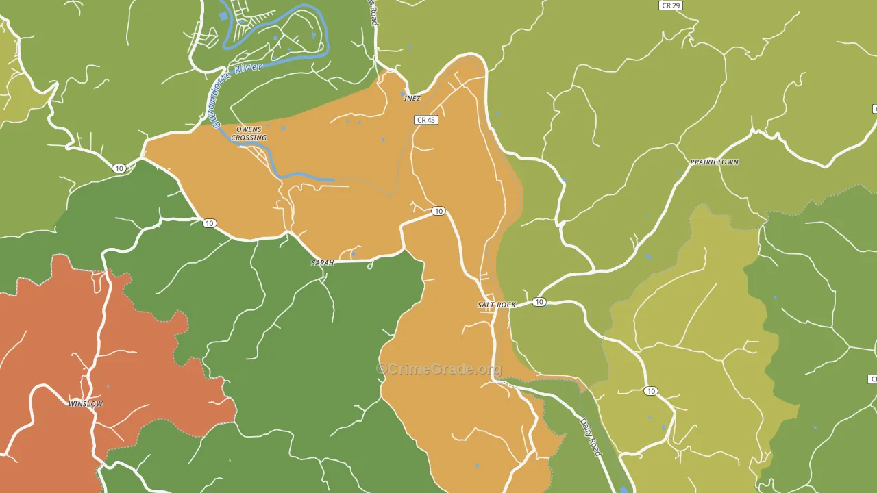 25559, WV Map of Vehicle Theft Rates