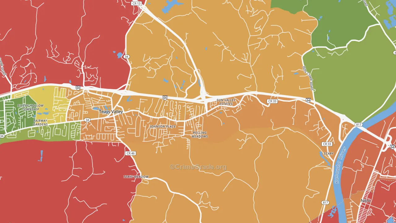 25560, WV Map of Vehicle Theft Rates
