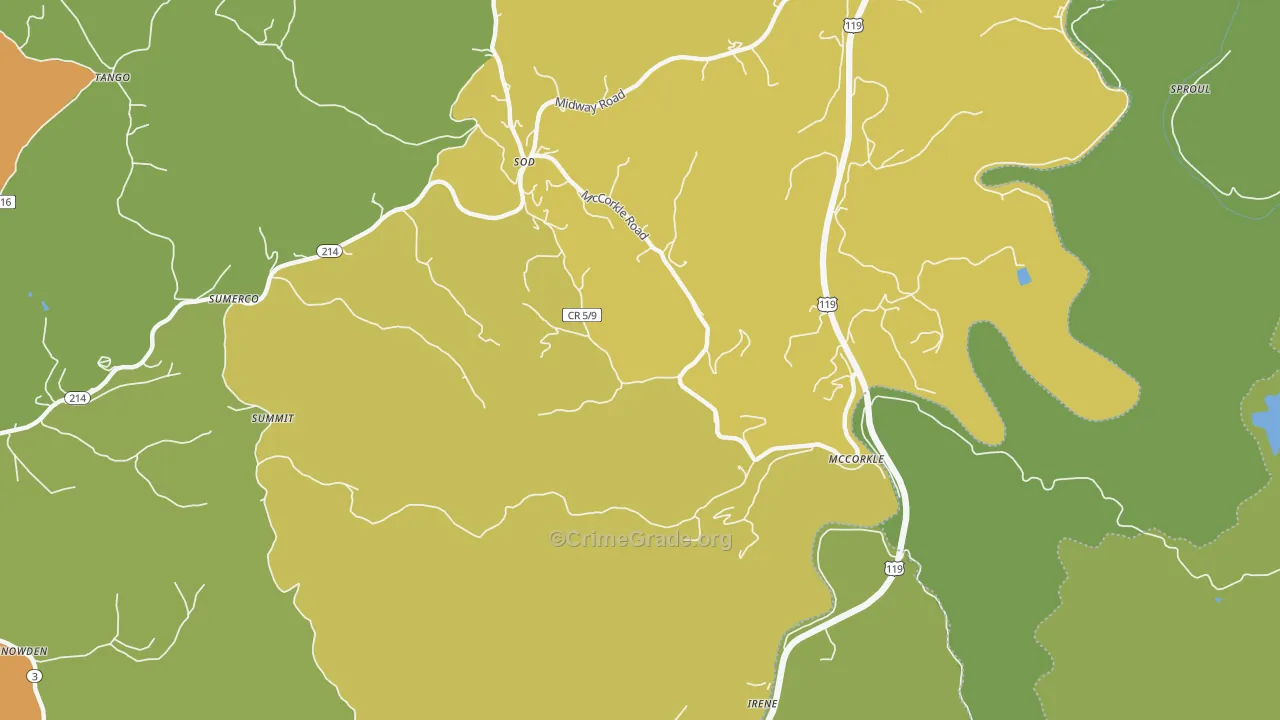 25567, WV Map of Vehicle Theft Rates
