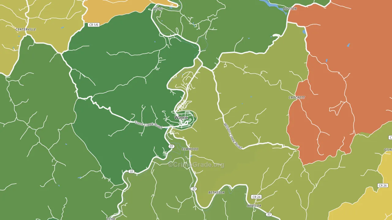 25570, WV Map of Vehicle Theft Rates