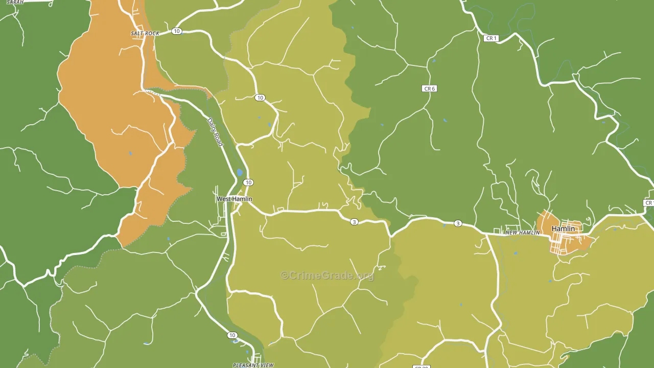 25571, WV Map of Vehicle Theft Rates