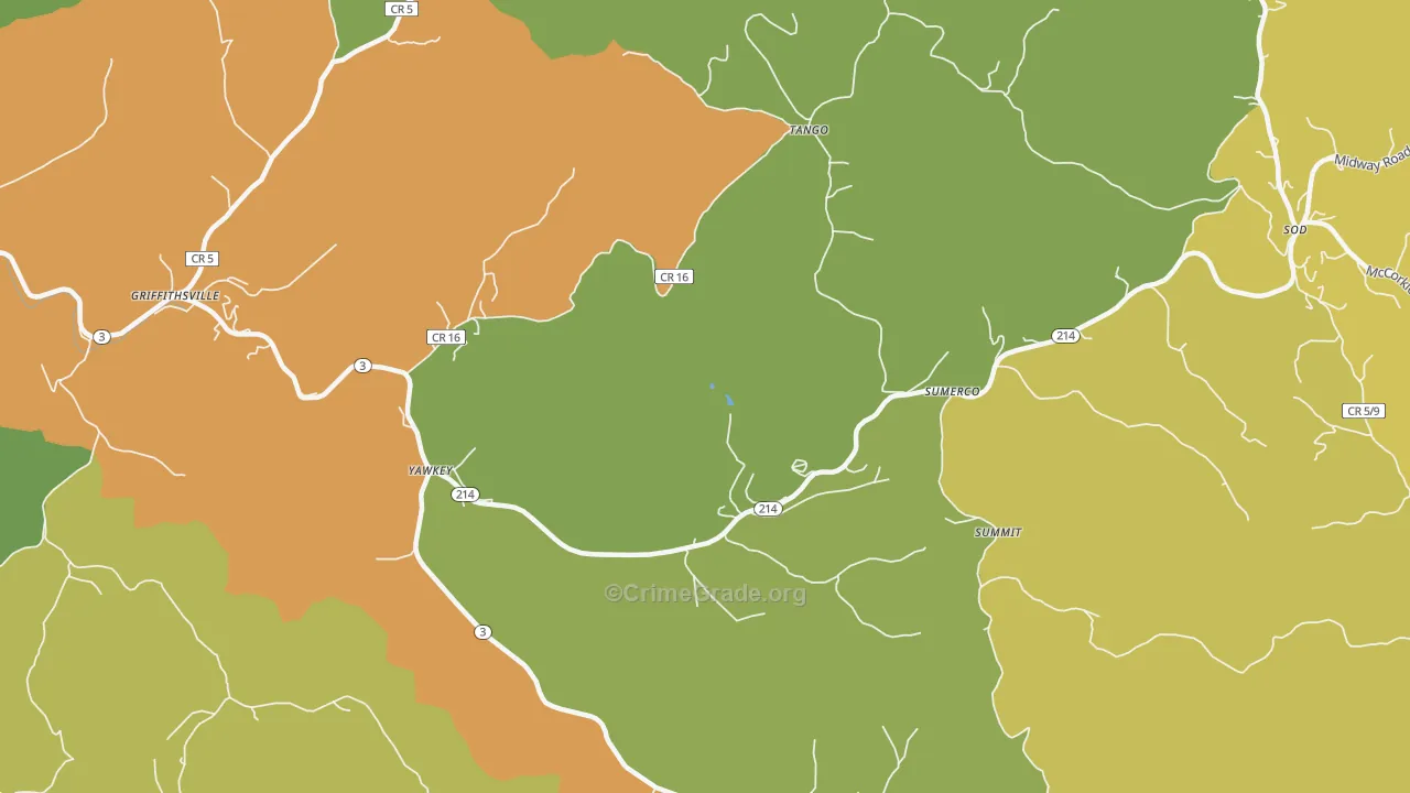25573, WV Map of Vehicle Theft Rates