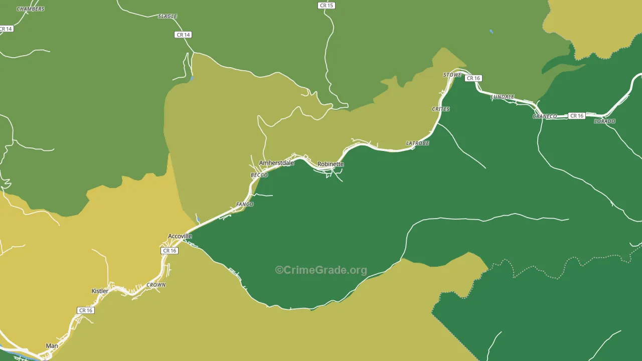 25607, WV Map of Vehicle Theft Rates