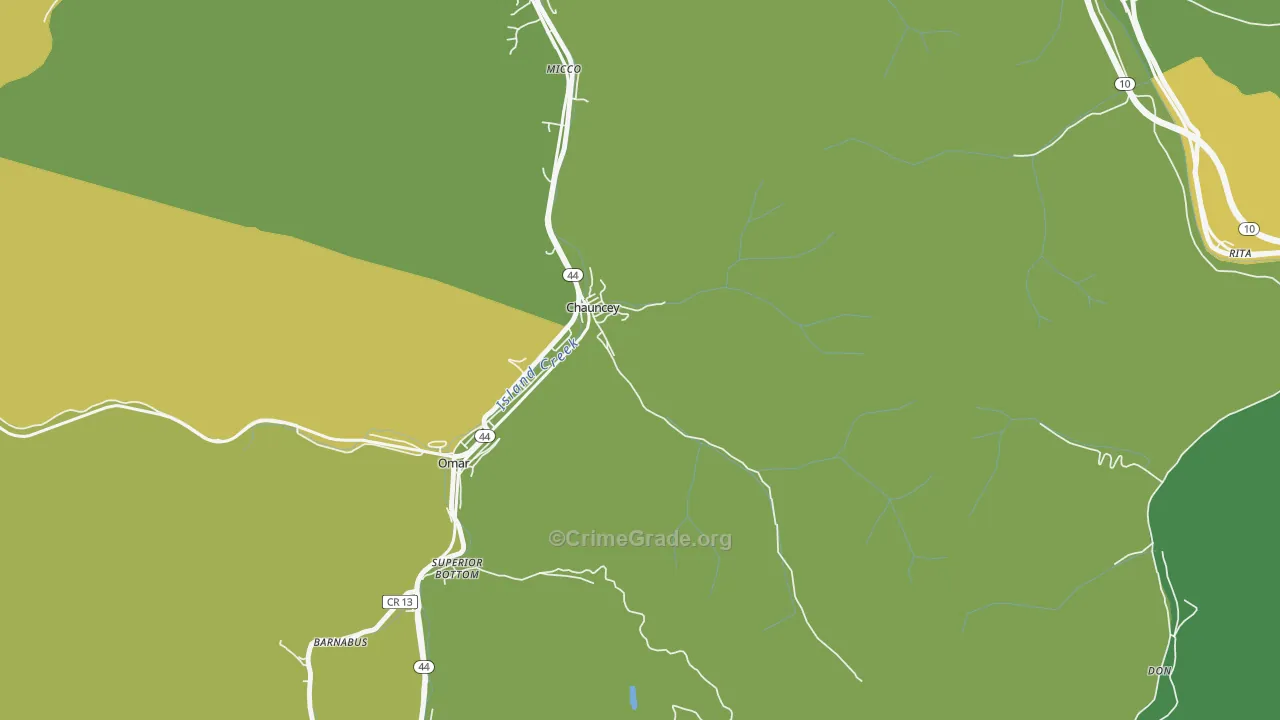 25612, WV Map of Vehicle Theft Rates