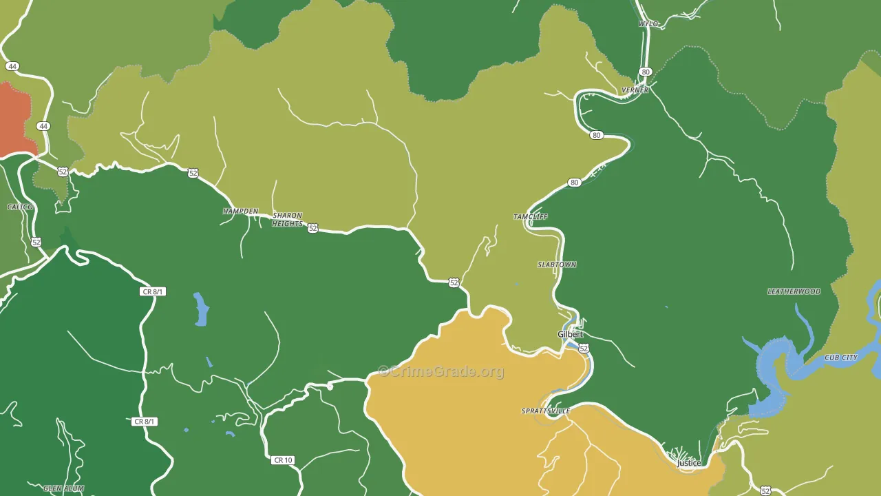 25621, WV Map of Vehicle Theft Rates