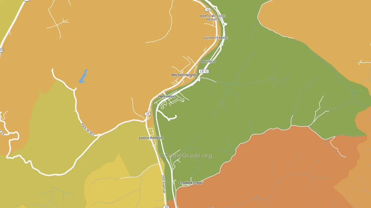 25624, WV Map of Vehicle Theft Rates