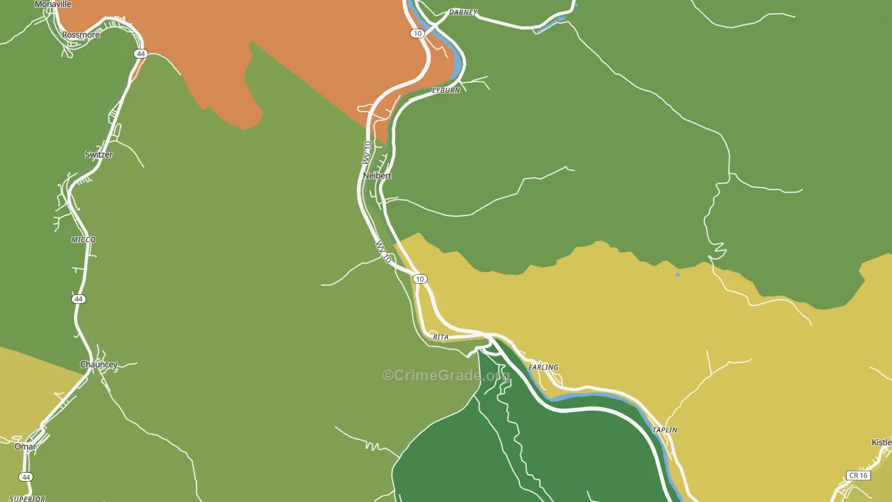 25632, WV Map of Vehicle Theft Rates