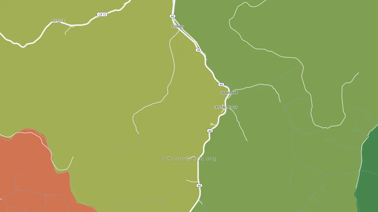 25644, WV Map of Vehicle Theft Rates