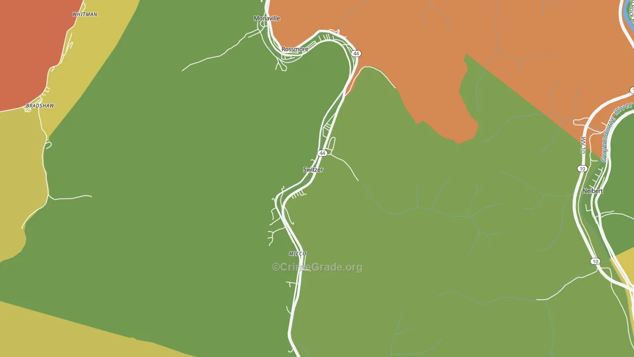 25647, WV Map of Vehicle Theft Rates